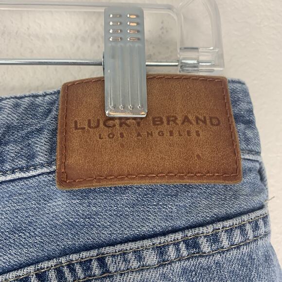 Lucky Shorts Women 6/28 Denim Mid-rise Boy Cut-Off Raw Edge Distressed Blue Jean - Picture 4 of 11